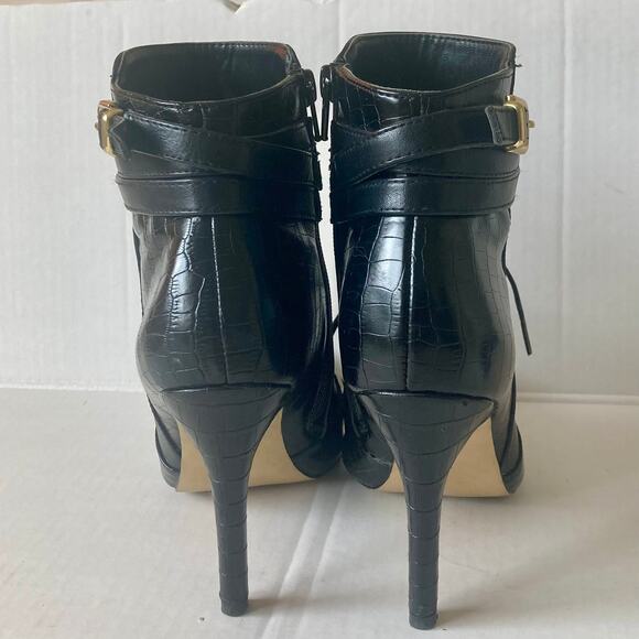 Altuzarra collab lace up bootie, womens size 7 black faux leather ankle boot - Picture 6 of 13